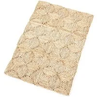 NaDeco Teppich Strohteppich 60cm x 90cm mit 4 Karos Maisstrohteppich Natur