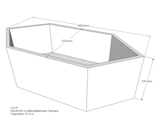 Neuesbad Wannenträger für Bette Dream 190x90 6-Eck SW13635