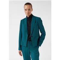 comma Jackenblazer Indoor-Blazer Taillierter Kurzblazer aus Crêpe