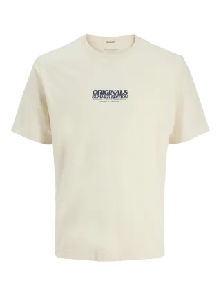 JACK&JONES - JORTAVIRA POP TEE SS CREW NECK OC25 antique white - Gr. - M