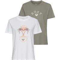 Roxy T-Shirt PACK SPARKLE EVENING BG (Packung, 2-tlg., Doppelpack) 2er-Pack, mit Rundhalsausschnitt, aus Baumwolle, pflegeleicht