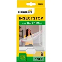 SCHELLENBERG Fliegengitter-Gewebe Insektenschutz und Mückenschutz für Fenster ohne bohren, (Set, 1-St), inkl. Befestigungsband, 150 x 180 cm, anthrazit und weiß