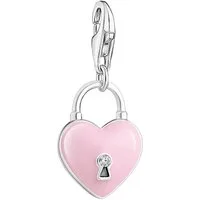 THOMAS SABO Charm-Einhänger rosa Herzschloss, mit Zirkonia (synth)