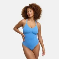 cfab (creamy fabrics) Shaping-Body Bodysuit Sculpting Shapewear mit String-Silver Lake Blue-5XL (1-tlg)