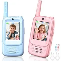 Ophy Walkie Talkie 2er-Set Video-Walkie-Talkies für Kinder, (große Reichweite, 4 Spracheffekte, Spielzeuggeschenk), für Mädchen & Jungen ab 3–5 Jahren (Weihnachtsgeschenk)