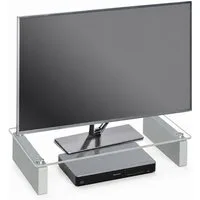 HOOZ TV-Board TV-Board 1606 Klarglas – TV-Tisch aus ESG-Sicherheitsglas 60 x 27,6 cm (Einzelartikel, 1x TV-Board inkl. Montageanleitung), TV-Board aus ESG-Sicherheitsglas mit moderner Klarglas-Optik