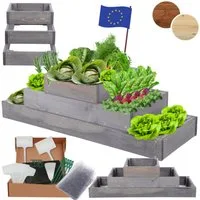 Modo24 Hochbeet Holz, Kräuterbeet, Gartenbeet, Pflanzbeet, Blumenbeet, Staudenbeet, Kiefernholz, höhenverstellbar, viele Größen, 3 Farben