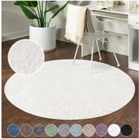 Carpet City Hochflor-Teppich City Shaggy, rund, Höhe: 30 mm, Teppich Langflor, Uni, Shaggy, flauschig-weich