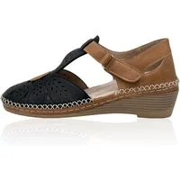 Nowaland Damen Komfort Sandalen mit Klettverschluss und Keilabsatz Sandale Atmungsaktiv, weich gepolstert, flexible Laufsohle