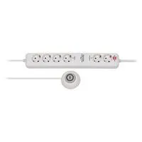 Eco-Line Comfort Switch Plus Steckdosenleiste 6-fach weiß, 1,5 Meter Stromkabel und 1,5 Meter Schalterkabel