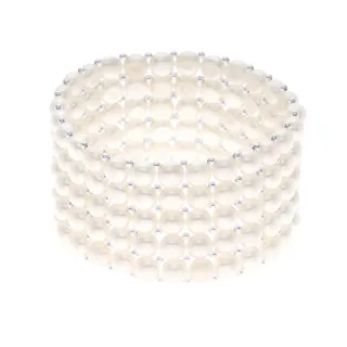 DIADEMA - Armband - Echte Süßwasserperlen - Weiß