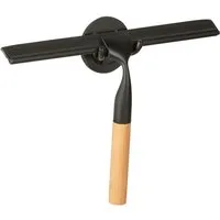 WENKO Duschabzieher Bambusa, 24 cm, aus Bambus und Edelstahl, Befestigen ohne Bohren