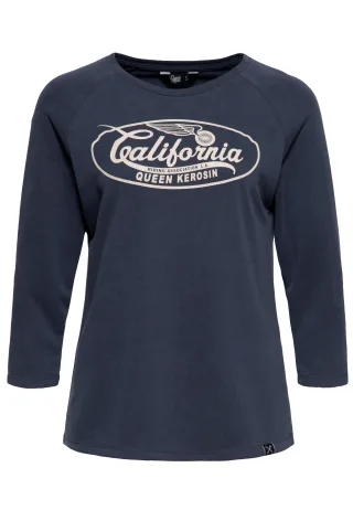 Queen Kerosin Damen Langarmshirt California navy