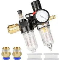 FELIXLEO Druckregler 1 4 Zoll Druckluft Druckminderer Wasserabscheider mit Manometer, (1-St)