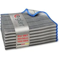 Glart 44C6B 6X Carbontücher Fensterputztücher Auto Glas fusselfrei 32x32cm Mikrofasertuch (98% PE/PA-Mehrkomponentenfaser, 2% PE, 32x32 cm)