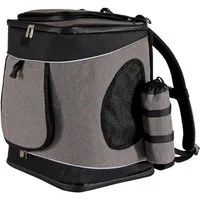 lionto Tiertransporttasche Rucksack für Haustiere, mit Regenhaube bis 14 kg, atmungsaktiv, mit Karabiner & herausnehmbarer Unterlage