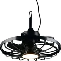 Reality Leuchten LED Deckenleuchte OSLO mit Ventilator, Deckenventilator mit Hängevorrichtung + 3m Kabel, CCT - über Fernbedienung, Dimmfunktion, Nachtlichtfunktion, Timerfunktion, Ventilatorfunktion, getrennt schaltbar, LED fest integriert, Farbwech