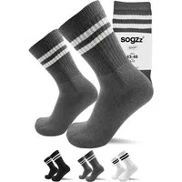 sogzz Tennissocken 4-16 Paar Sportsocken Gr. 35-50 Herren Damen Schwarz Weiss Dunkelgrau (Tennis Sport Socken Streifen - Basic Stripes, 8-Paar)