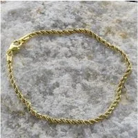 HOPLO Goldarmband Goldkette Kordelkette Länge 19cm - Breite 2,7mm - 585-14 Karat Gold, Made in Germany