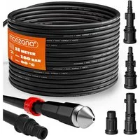 Deuba Rohrreinigungsspirale, Rohrreinigungsschlauch 15m 160Bar 4 Adapter Rohrreinigungsset Schlauch