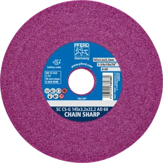 PFERD TOOLS CHAIN SHARP Schleifscheibe CS-G Bohrung 22,2 mm A60 zum Schärfen von Sägeketten - 33100001