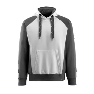MASCOT Regensburg Kapuzensweatshirt UNIQUE Weiß / Dunkelanthrazit M - 50572-963-0618-M