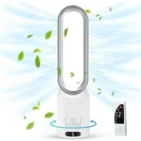 Athlix Standventilator Turmventilator Rotorloser Ventilator leise Kindersicher LED-Anzeige, 8 Geschwindigkeiten, nur 30 dB, 90° Luftzirkulation