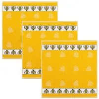 Kracht Geschirrtuch Bienen, (3-tlg., 3-teilig), 3er Pack Frottee Küchenhandtücher (3 Stück), ca.50x50cm Baumwolle