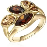 Lulu & Jane Fingerring gelbgold, verziert mit Kristallen von Swarovski®
