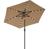 SONGMICS Sonnenschirm, ∅270cm,mit LED-Solar-Beleuchtung,UPF50+,ohne Ständer