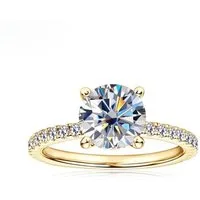 ROUGEMONT Silberring Funkelnder Damen Moissanit Verlobungsring mit Zertifikat 7mm 1,2ct, Echtschmuck