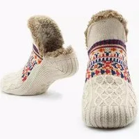 Blusmart Haussocken Hausschuhsocken für Damen und Herren (Warm, Rutschfest, Gestrickt, dick, Flauschig) Für Boden, Bett, Haus