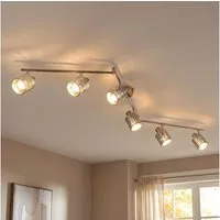 GLOBO LIGHTING Deckenspot, Leuchtmittel nicht inklusive, Deckenleuchte Deckenlampe Spotleiste verstellbar Samt silber L145 cm