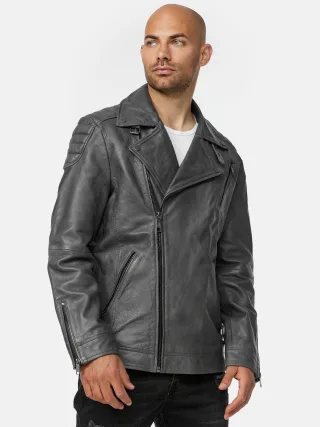 Tazzio Herren Lederjacke Biker-Look