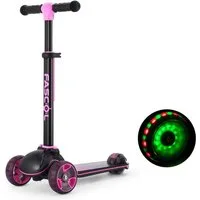 Diyarts Dreiradscooter, Sicher, Verstellbar, Stabil, LED-Blinkrädern und Effektiver Bremse