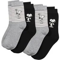 ONOMATO! Socken Peanuts Snoopy Damen 4er Pack Socken Strümpfe (4-Paar)