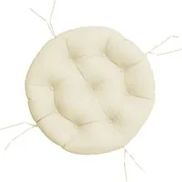vidaXL Sitzauflage Kissen Rund Creme Ø 60 x11 cm Oxford-Gewebe, (1 St)