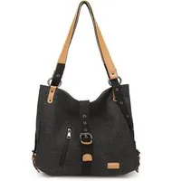 KONO Handtasche Canvas Handtasche 2 in 1 Canvas Verstellbare Schultergurte