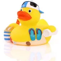 mbw Grußkarten Strand – Quietscheente - Badeente - ca. 8 cm gross