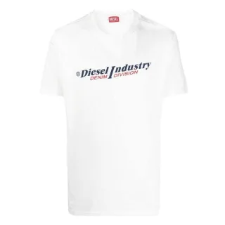 Diesel Unisex Erwachsenen Industrie Denim Division Logo T-Shirt (Weiß)