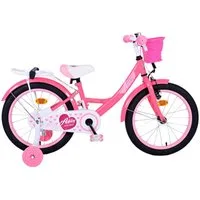 T&Y Trade Kinderfahrrad 18 Zoll Fahrrad Kinder Mädchen Fahrrad Mädchenfahrrad Rad Ashley 31834, 1 Gang, Rücktrittbremse, Gepäckträger, Stützräder, Korb, Seitenständer