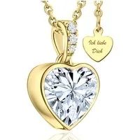 LOVENEST Herzkette Halskette Damen Silber 925 / Gold vergoldet mit Herz-Anhänger Zirkonia (Silberkette Anhänger Geschenke für Frauen Valentinstag Frau Freundin, Geschenkset Damenkette Weihnachten Set), Sie Geburtstag Hochzeitstag Liebesbeweis Liebesg