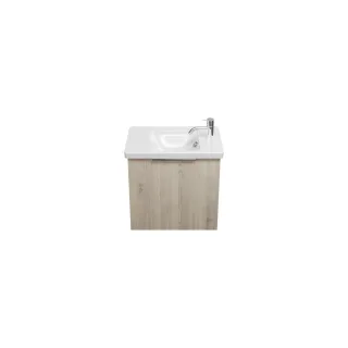 Burgbad Keramik Waschtisch-Set Eqio Eiche Dekor Flanelle/Alpinweiss, SFPF053F2632C0001 SFPF053F2632C0001