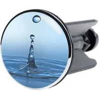 Sanilo Waschbeckenstöpsel Tropfen, Ø 4.0 cm, hochwertig, universell, mit Motiv, 100% wasserdicht