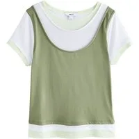 Next 2-in-1-Shirt Dreilagiges Kurzarm-T-Shirt mit Rundhalsausschnitt (1-tlg)