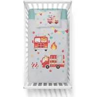 Detexpol Babybettwäsche Set Feuerwehr 2tlg. 50% Vsikose/50% Baumwolle 100x135 cm, 40x60 cm, Baumwolle, 2 teilig