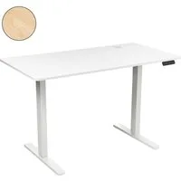 AMBINESS Schreibtisch Höhenverstellbar FlexxPro, 6 Varianten, Durchgehende Arbeitsplatte (Höhenverstellung von 72-119 cm, Inkl. LED-Bedienfeld & Kabeldurchführung), elektrisch stufenlos & ergonomisch