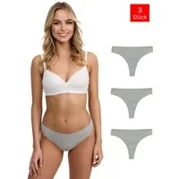 Tazzio String 3er-Pack Damen Tanga F933 (Packung, 3-St., 3er-Pack) Ripp-Struktur für angenehmen Tragekomfort
