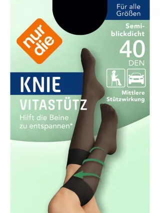 NUR DIE Damen Kniestrümpfe Vitastütz 40 DEN
