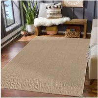 TT Home Teppich Diele, Flur, Küche, Außenbereich, Rechteckig, Höhe: 11 mm, Teppich Garten Wetterfest Wohnzimmer Boho Natürliche Farben Struktur J
